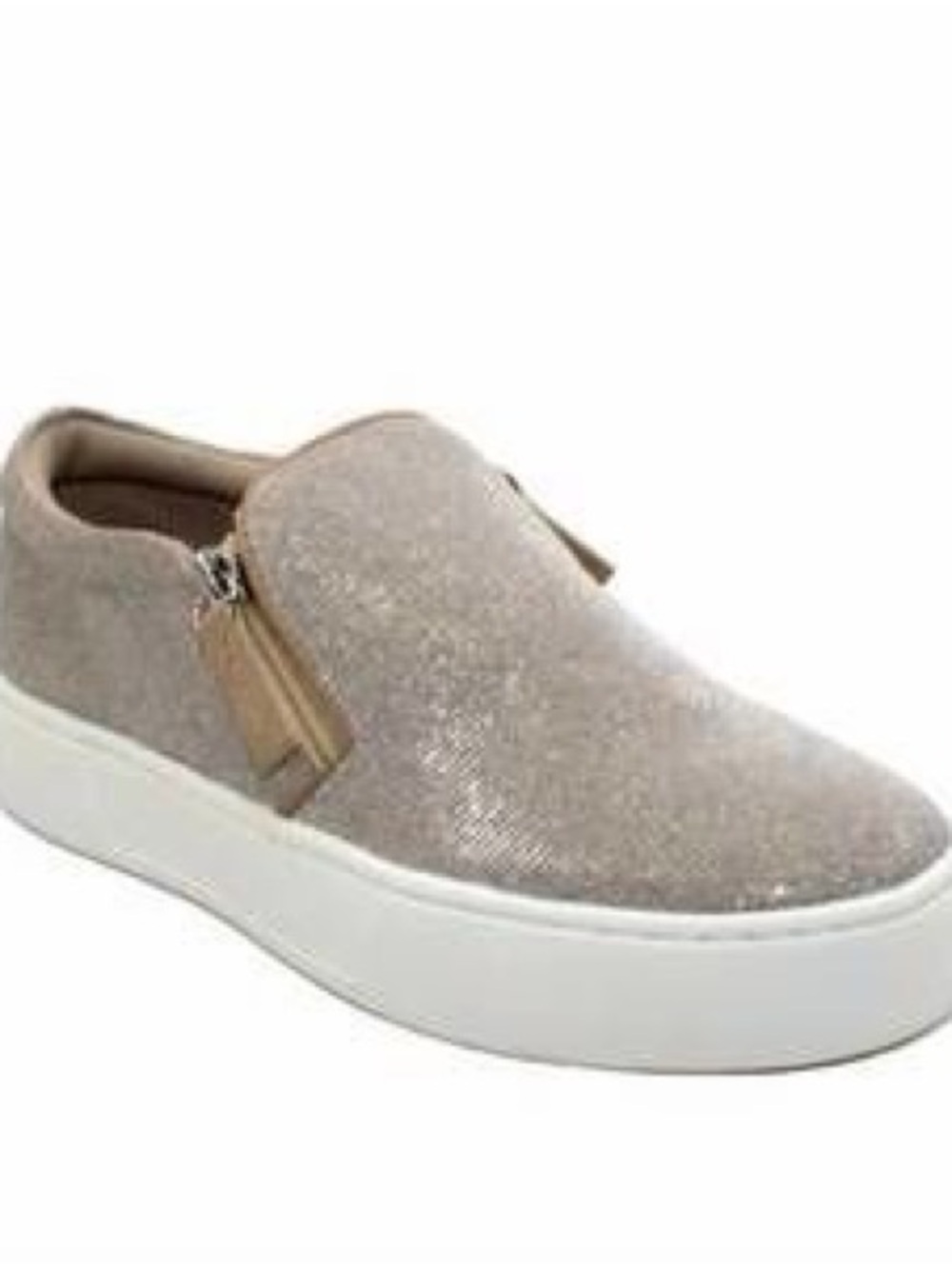 936. Volatile Women's Taupe Shimmer Slip-On Platform Sneakers